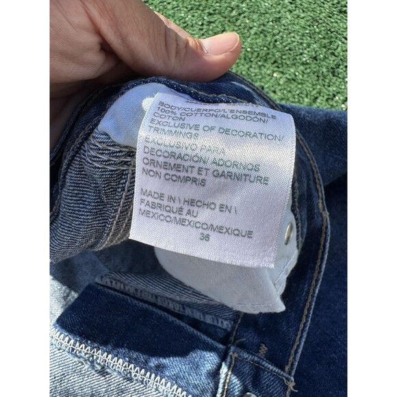 Y2K Dickies Carpenter Baggy Grunge Jorts Jean Shorts Dark Wash Denim Size 36 - Picture 7 of 10